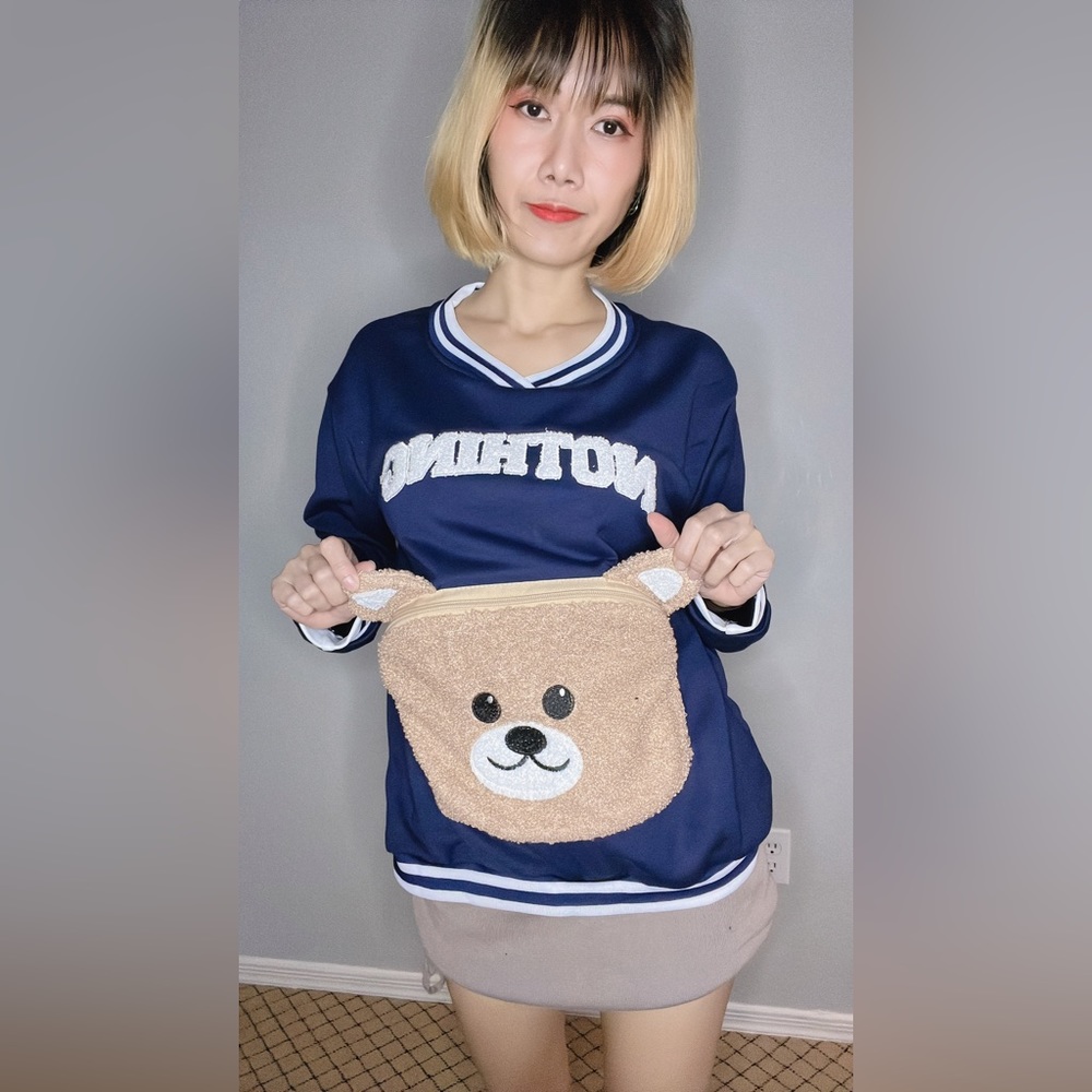 BRAND NEW! Blue sweater with front big pocket.